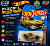 Hot Wheels ’70 Chevy Camaro RS Die-Cast Car – Gold Classic Muscle Car Toy for Kids & Collectors