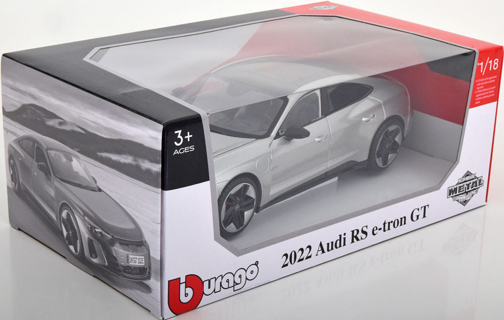 Bburago 1:18 Scale 2022 Audi RS e-tron GT Diecast Car Model (Silver)