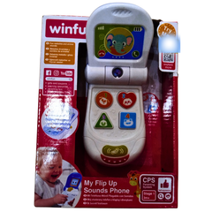 Winfun My Flip Up Sounds Phone – Interactive Musical Baby Toy with Animal Sounds & Lights (3+ Months) | Educational Learning Toy for Infants