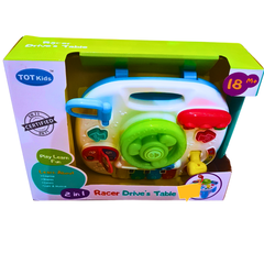 2-in-1 Racer Driver’s Activity Table Toy - Interactive Steering, Lights & Sounds for Toddlers (18+ Months)