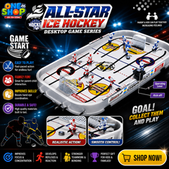 All-Star Ice Hockey Table Game for Kids – Desktop Hockey Board Game with Players & Goal Nets | Interactive Family Sports Game for Boys & Girls