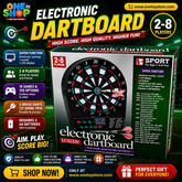 Electronic Dart Board Game with LCD Score Display – Automatic Digital Dartboard Set for Kids & Family | 18 Games, 159 Variations, 2-8 Players