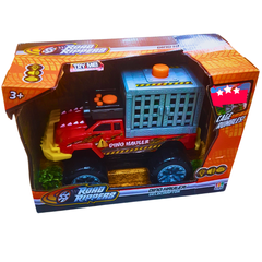 Road Rippers Dino Hauler Velociraptor Truck – Motorized Dinosaur Transport Toy with Sound & Lights | Action Vehicle for Boys (3+ Years)