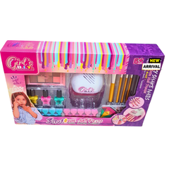 Girl’s DIY 3-in-1 Nail Art Set – Nail Polish, Glitter, and Drawing Pens with Nail Dryer – Creative Beauty Toy for Kids (6+ Years)