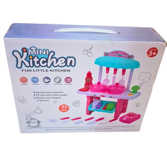 Mini Kitchen Playset for Kids – 33-Piece Cooking Set with Lights, Utensils, and Stove – Pretend Play Educational Toy (3+ Years)