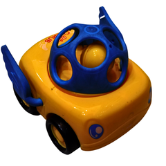 Baby Grip & Push Car Toy – Soft Touch Rolling Car for Infants (3+ Months) | BPA-Free Early Learning Vehicle for Babies with Rattle Ball Inside