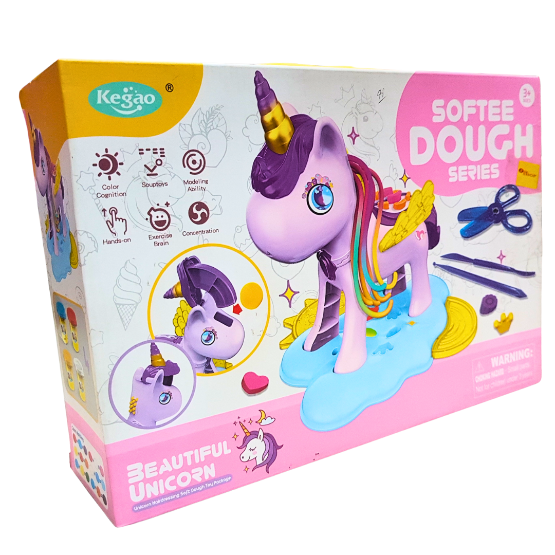 Magical Unicorn Soft Dough Creativity Kit for Kids – Enhance Fine Motor Skills & Color Recognition