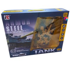 Armor Steel Remote Control Tank - 1:18 Scale Military War Tank Toy for Kids Aged 3+