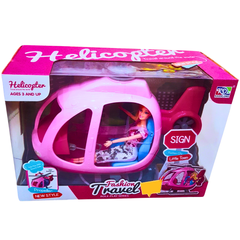Fashion Travel Helicopter Playset with Stylish Doll - Adventure Roleplay for Kids 3+