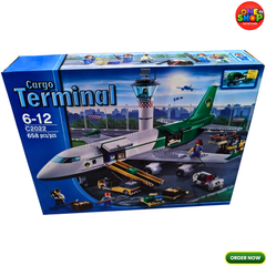 Cargo Terminal Airport Building Blocks Set 658 Pieces – Air Cargo Plane Construction Toy for Kids | Airport Playset with Control Tower & Vehicles | STEM Educational Building Set 6-12 Years