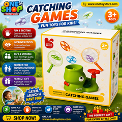 Kids Flying Disc Catching Game Set – Interactive UFO Launcher & Catch Net Toy for Boys & Girls | Outdoor Sports & Coordination Game Ages 3+