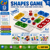 Shapes Game Educational Board Game for Kids – Color & Shape Matching Strategy Puzzle Toy | STEM Learning Game for Boys & Girls Age 4+