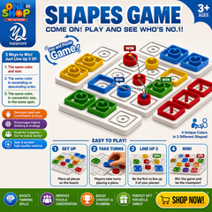 Shapes Game Educational Board Game for Kids – Color & Shape Matching Strategy Puzzle Toy | STEM Learning Game for Boys & Girls Age 4+