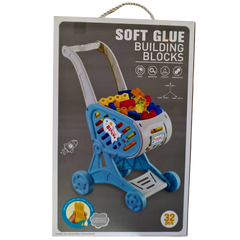 π Soft Building Blocks Trolley Set β 32 PCS Push Cart with Safe Baby Blocks | Ages 18m+ | Early Learning Toy
