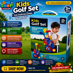 Kids Golf Set with Golf Bag & Wheels – Complete Golf Play Set for Boys & Girls | Indoor & Outdoor Sports Toy with Clubs, Balls & Putting Hole Ages 3+