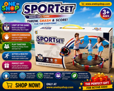 Sport Set Smash Ball Game with LED Lights – Outdoor & Indoor Family Sports Toy for Kids | Interactive Roundnet Bounce Ball Game for Boys & Girls
