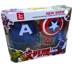 Hero Attack Captain America Role Play Set - Mask, Shield, and Action Figure for Kids 3+