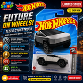 Hot Wheels Tesla Cybertruck Die-Cast Car – Futuristic Electric Pickup Toy | HW Rolling Metal Series Kids Toy Pakistan