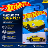 Hot Wheels Porsche 911 Carrera RS 2.7 Die-Cast Car
