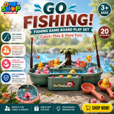 Go Fishing Game Board Play Set for Kids – Interactive Fishing Toy with 20 Accessories, Fishing Rods & Ducks | Educational Family Game for Boys & Girls Age 3+