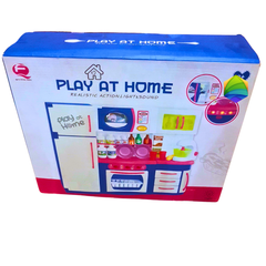 Play at Home Kitchen Set for Kids – Realistic Toy Kitchen with Lights, Sounds & Accessories | Cooking Playset for Girls & Boys Ages 3+