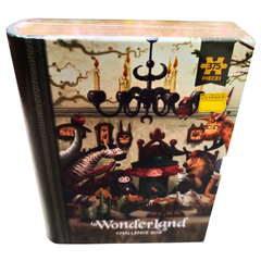 Wonderland Tea Party Jigsaw Puzzle – 375 Pieces Challenge Box for Kids in Book-Shaped Case