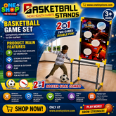 2-in-1 Basketball Hoop & Soccer Goal Set for Kids – Indoor & Outdoor Sports Training Game with Ball Pump | Interactive Sports Toy for Boys & Girls