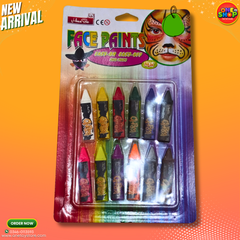 12 Colors Face Paint Crayons for Kids – Non-Toxic Easy Wash Face Painting Set for Parties & Events in Pakistan