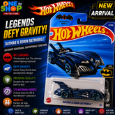 Hot Wheels Batman & Robin Batmobile Die-Cast Car – DC Superhero Batmobile Toy for Kids & Collectors