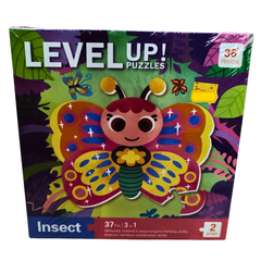 Level Up! Insect Puzzle for Toddlers – 3-in-1 37-Piece Butterfly Puzzle Toy (Step 2, Age 3+)