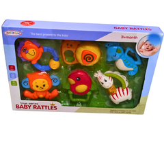 π Mei Le Bao 7-Piece Animal Baby Rattles Set β Colorful Sensory Toys for 3+ Months