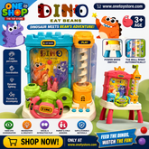 Dinosaur Eat Beans Adventure Game for Kids – Interactive Automatic Ball Feeding & Catching Toy with Lights and Music | Educational Dino Activity Toy Ages 3+