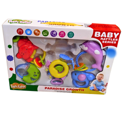 π¬ Baby Earth Paradise Growth Rattles β 7-Piece Colorful Sensory Rattle Toy Set for 3+ Months