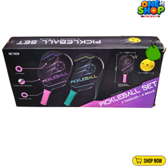Premium Pickleball Set – 2 Pickleball Paddles & 4 Balls | Outdoor Family Sports Game Kit for Kids, Teens & Adults