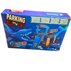 Shark Attack Parking Lot Playset – Vehicle Launcher Ramp with Shark Tunnel & Cars | Action Track Toy for Kids (Ages 3+)