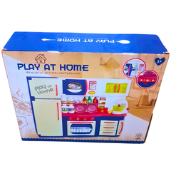 Play at Home Kitchen Set for Kids – Realistic Toy Kitchen with Lights, Sounds & Accessories | Cooking Playset for Girls & Boys Ages 3+