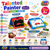 Talented Painter 27-Piece Double-Sided Drawing Board for Kids | Portable Art Easel & Writing Board Set | Educational Learning Toy for Boys & Girls 3+