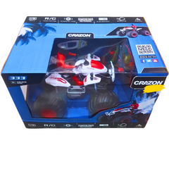 CraZon 1:16 Scale RC Stunt Motorbike – High-Speed Remote Control Quad Bike with Oversized Tires & Realistic Smoke Effect (20KM/H, 2.4GHz Control, Rechargeable)