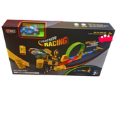 Tracker Racing 360° Loop Track Set – DIY Inertia Car Launcher with Racing Barrels & Speed Ramp (Ages 3+)