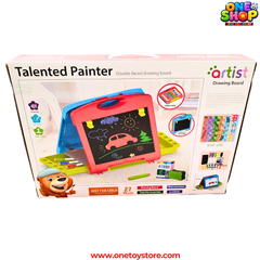 Talented Painter 27-Piece Double-Sided Drawing Board for Kids | Portable Art Easel & Writing Board Set | Educational Learning Toy for Boys & Girls 3+