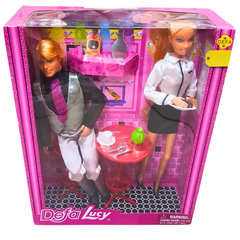 Defa Lucy Couple Cafe Playset – Stylish Dolls with Cafe Accessories – Fun Role-Play for Kids (3+)
