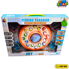 Electric Rotating Fishing Game Toy Set for Kids – Musical Fishing Paradise Board Game with 16 Pieces | Interactive Family Fishing Game for Boys & Girls