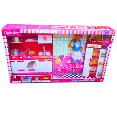 Defa Lucy Kitchen Gift Set - Complete Dollhouse Kitchen Playset for Kids