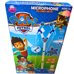 Paw Patrol Microphone with Colored Lights and Mobile Connectivity | Fun Music Toy for Kids Ages 3+ | Adjustable Double Mic Stand