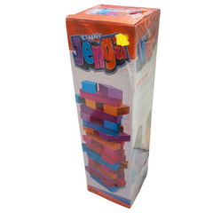 Classic Jenga Tower Game - Colorful Wooden Block Stacking Fun for Kids and Families
