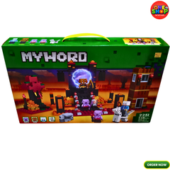 My World Nether Portal Building Blocks Set – 448+ Pieces Adventure Construction Toy with Figures, Creatures & Portal Scene for Kids 6+