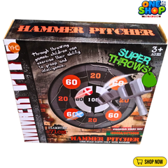 Hammer Pitcher Target Throwing Game for Kids – Indoor & Outdoor Foam Dart Hammer Toss Game with 71cm Target Board | Fun Skill Development Toy for Boys & Girls Age 3+
