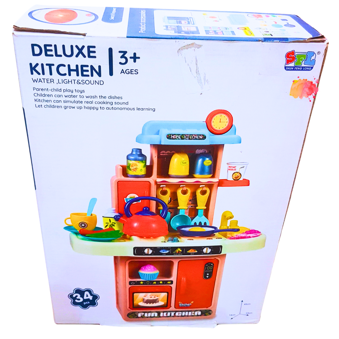 Deluxe Kitchen Play Set with Water Light Sound 34 Pieces Intera One Shop The Toy Store