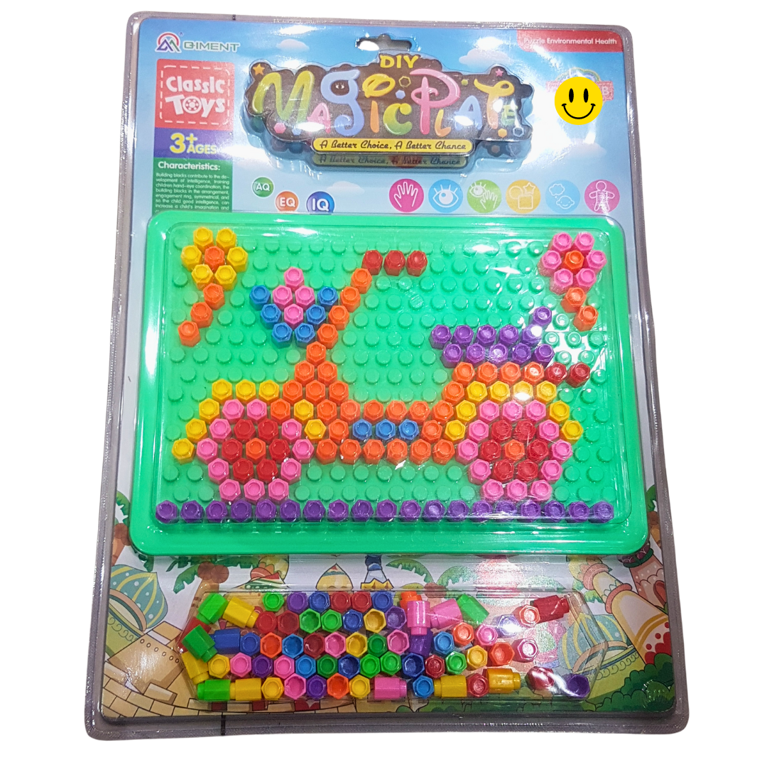 DIY Magic Pegboard Playset – Educational Color Matching Mosaic Toy for Kids