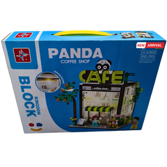 Panda Coffee Shop Building Blocks Set – Creative Café Construction Toy for Kids | 552 PCS Educational Block Set with Carry Box